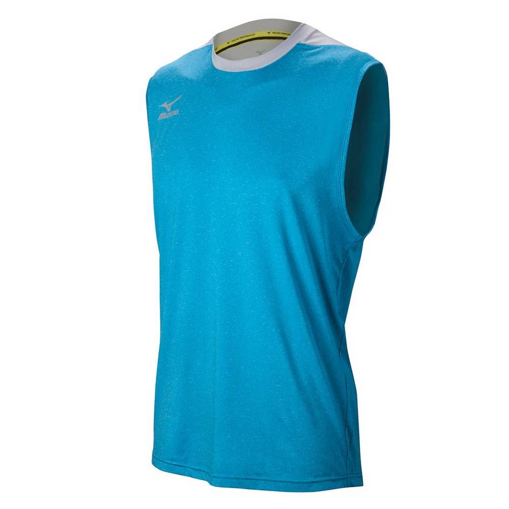 Mizuno Men's Cutoff Jersey Blue/Silver (440633-KEG)